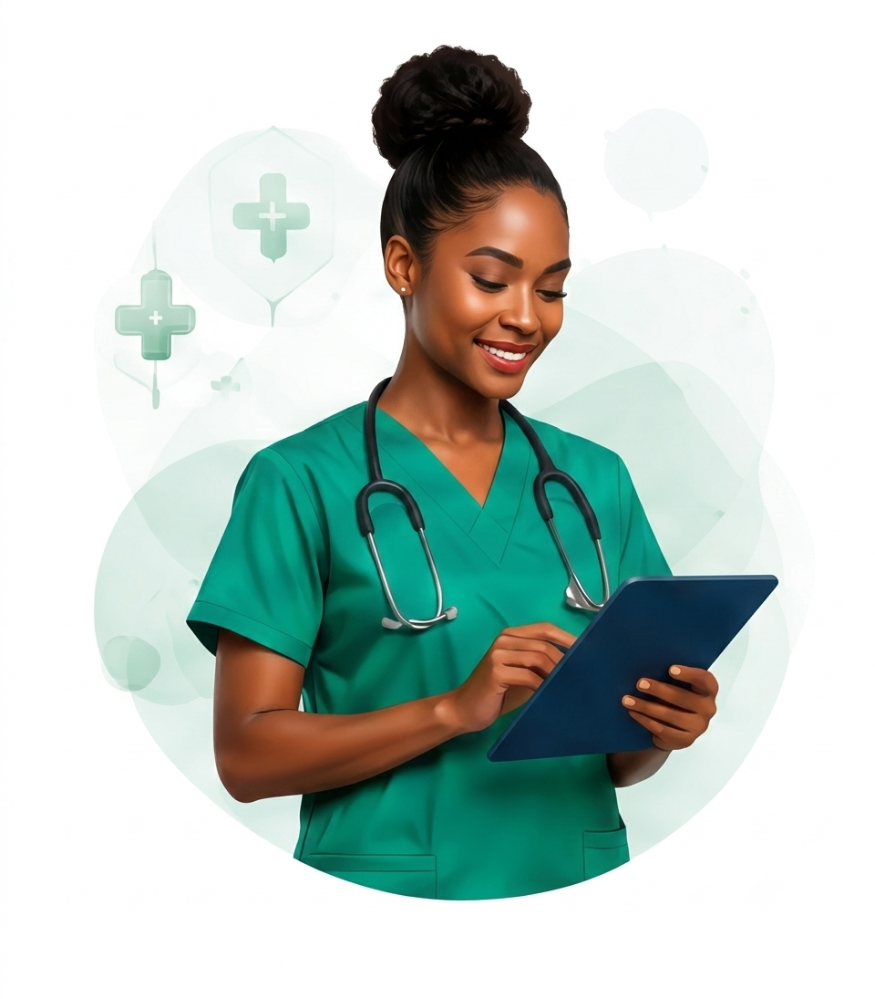 Nurse studying
